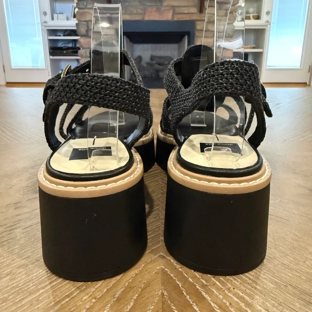 Dolce Vita Liani Black Fisherman Platform Sandals NWOB Size 10M