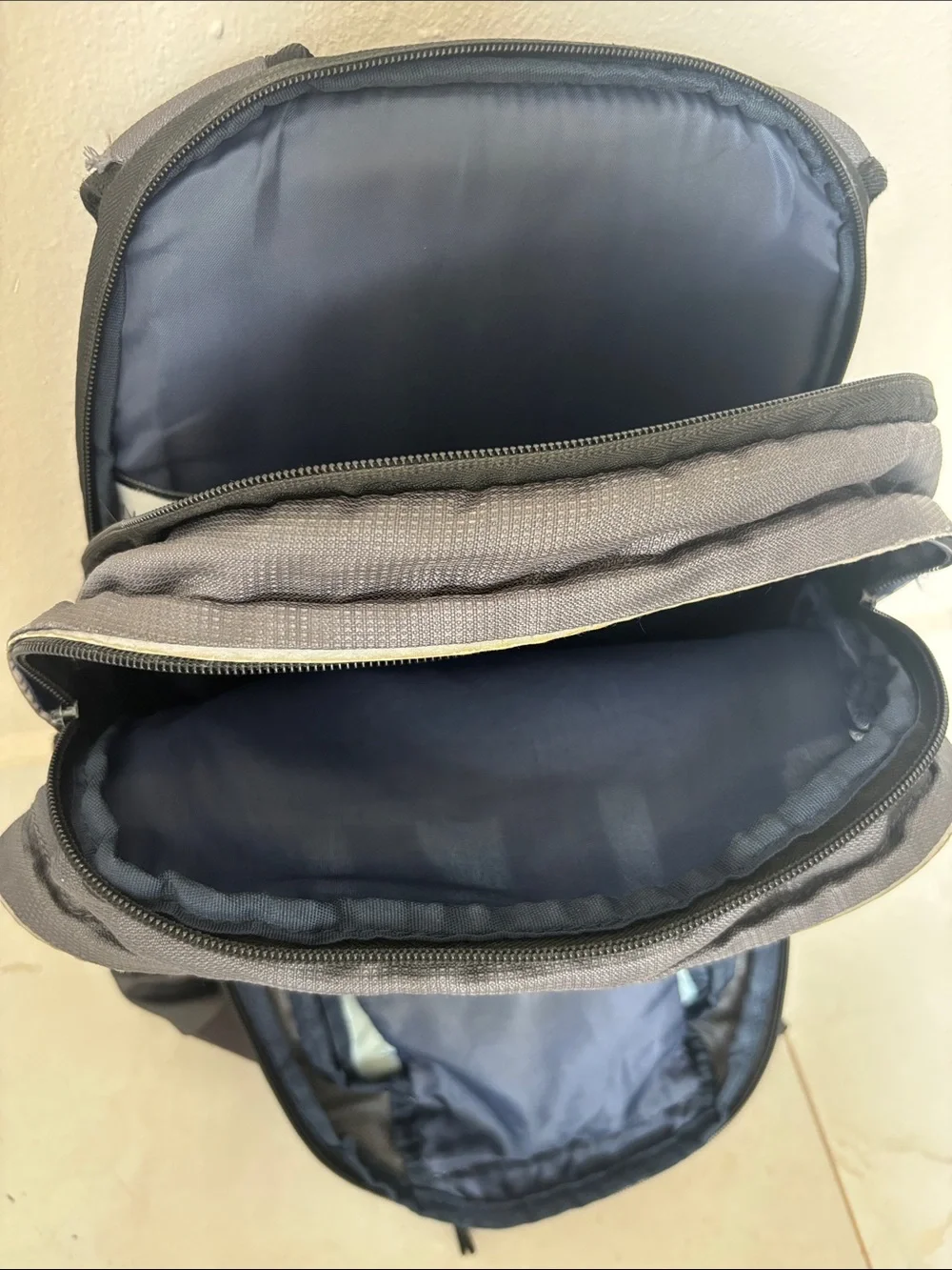 Nautica Gray and Black Men's Backpack with Blue Accents