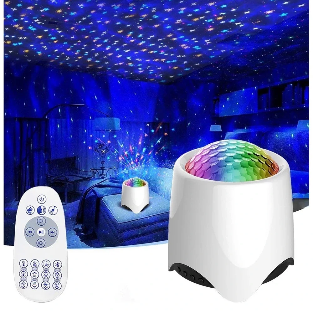 LED Star Projector Light Night Lamp‎ with Remote Control Bluetooth Speaker