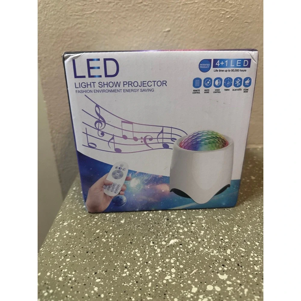 LED Star Projector Light Night Lamp‎ with Remote Control Bluetooth Speaker