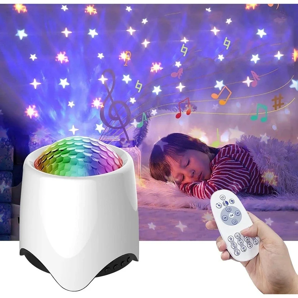 LED Star Projector Light Night Lamp‎ with Remote Control Bluetooth Speaker