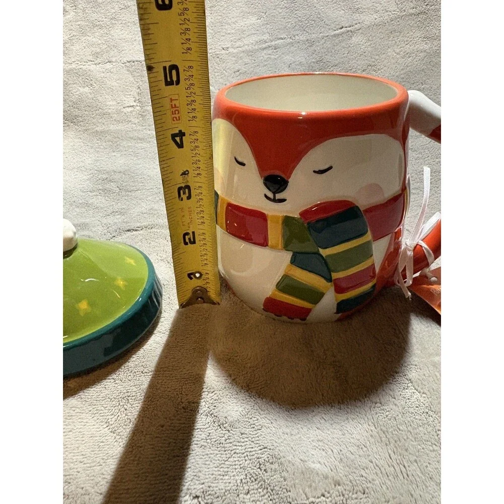 Lang by Design COFFEE MUG with lid Fox in a Hat New Large