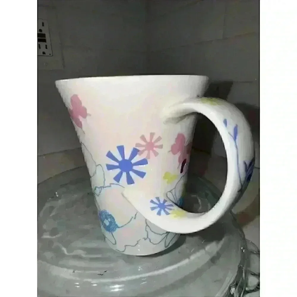 Starbucks Coffee Mug Cup 2006 Flowers Floral 12oz Butterfly Sprng Twisted Handle