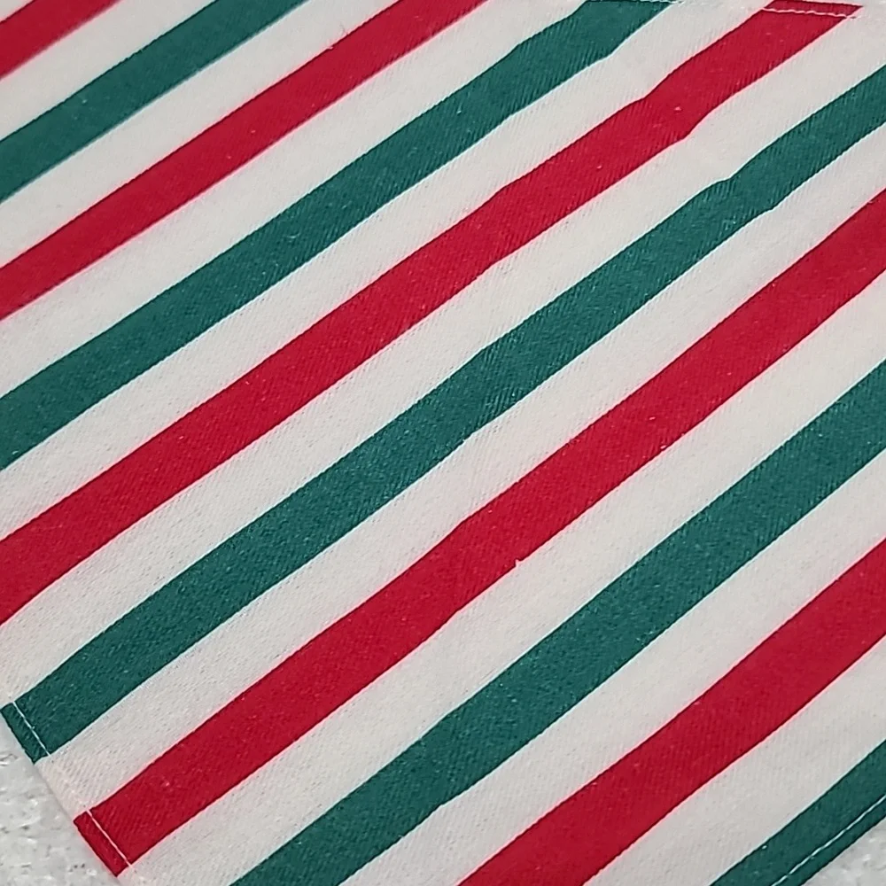Old Navy Holiday Red/Green Stripe Patterned Flannel Bandana Pets (Cat/Dog) NWT