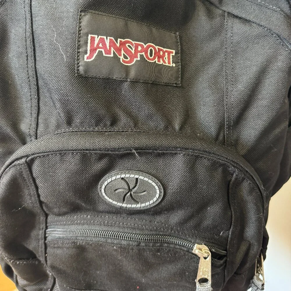 Jansport Airlift Backpack Multiple Zippers Large Black Hiking Outdoor Computer