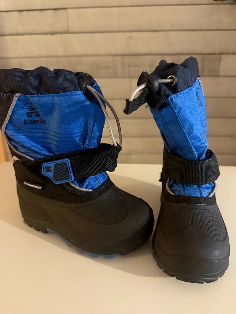 Kamik Kids Blue and Black Waterproof Snow Boots