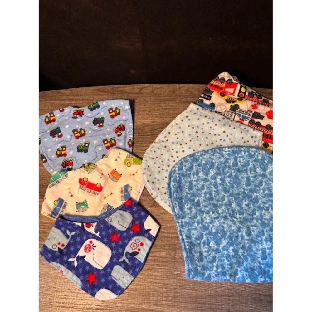 Cute Baby Bibs & Burp Cloths Multi Pattern Cars Trains Whales‎ Toddler Drool