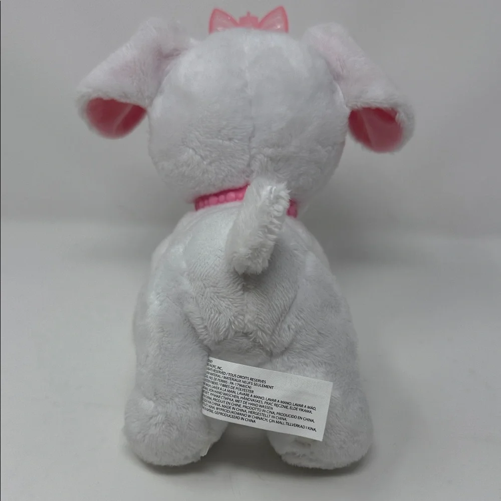 Disney Princess Plush White Dog Toy with Pink Bow 7” x 7 “