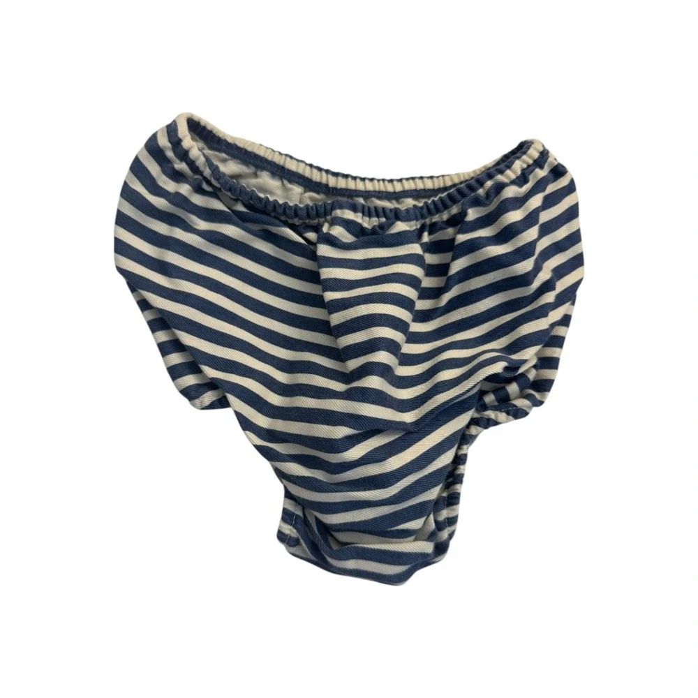Ralph Lauren Baby Girls Blue Striped Button Front Sleeveless Dress & Bloomer 12M
