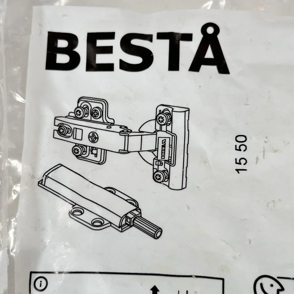 Lot Of 4, Two packs of IKEA Besta Soft Closing Push-Open Hinges, 802.612.58