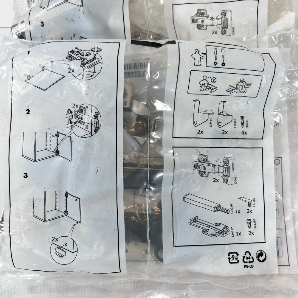 Lot Of 4, Two packs of IKEA Besta Soft Closing Push-Open Hinges, 802.612.58