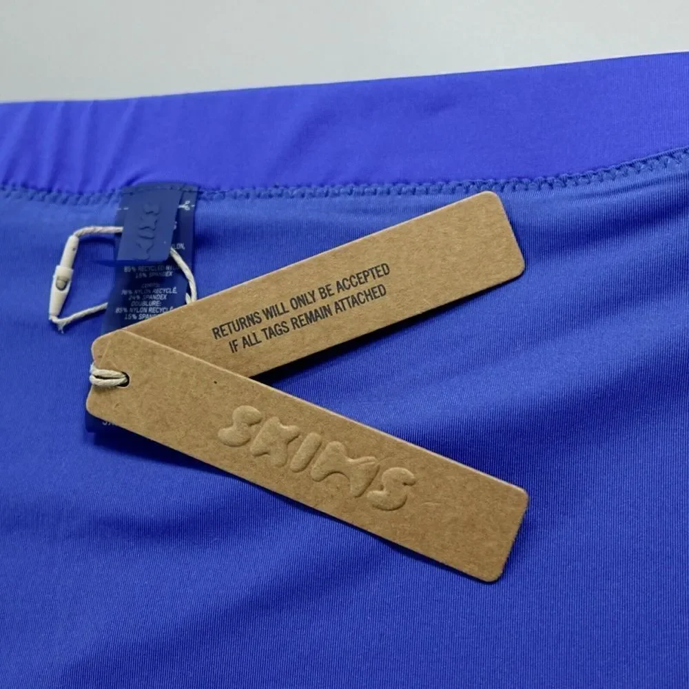 Skims Swim Sporty Mini‎ Skirt Womens 3X Cobalt Front Zipper