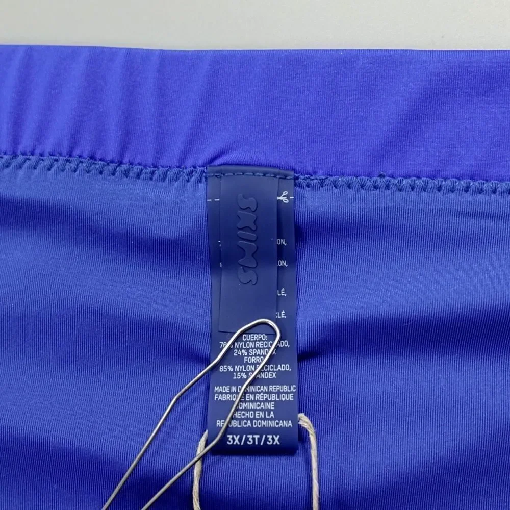 Skims Swim Sporty Mini‎ Skirt Womens 3X Cobalt Front Zipper