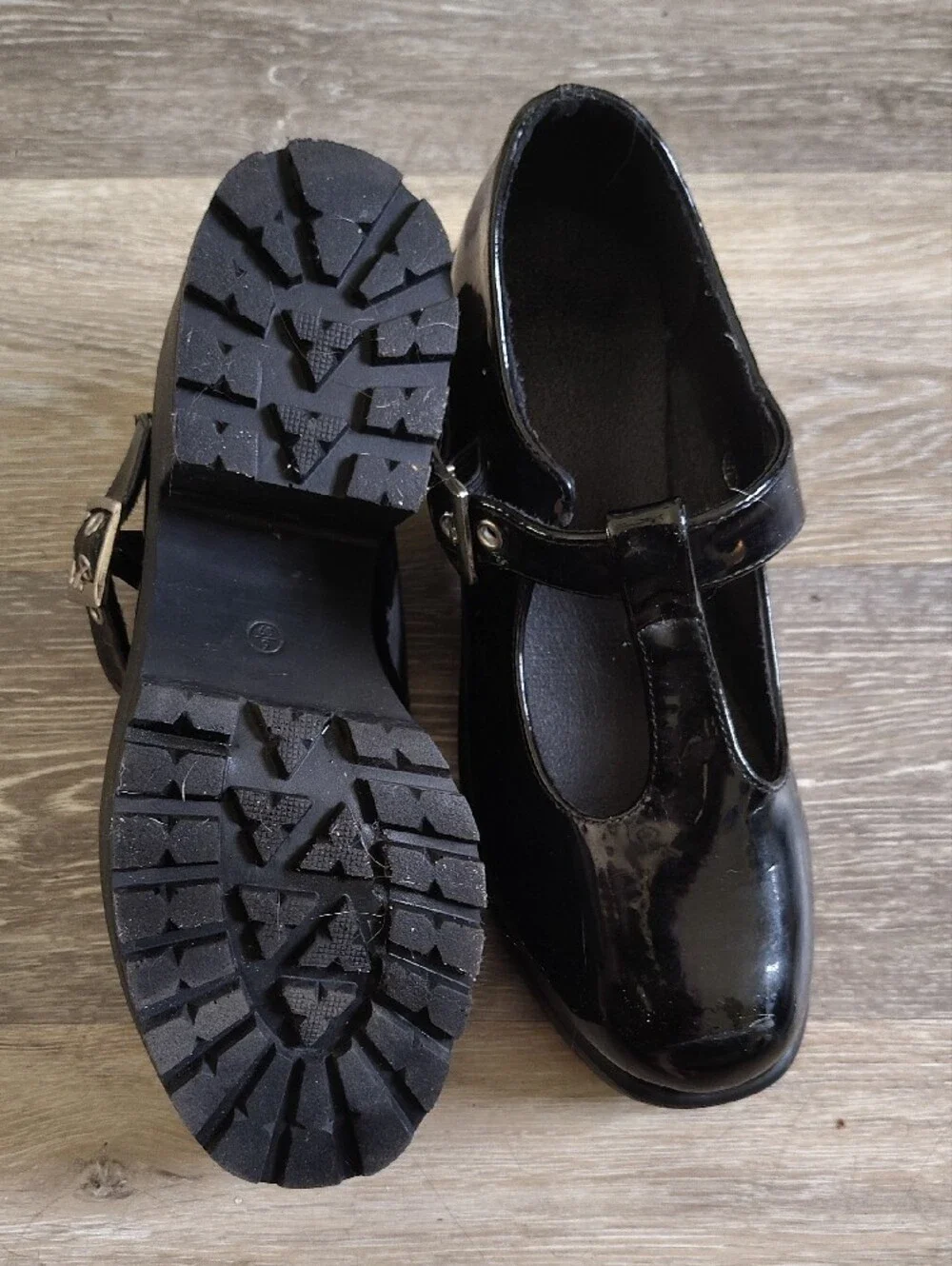 Hot Topic Black Patent T-Strap Platform Mary Janes