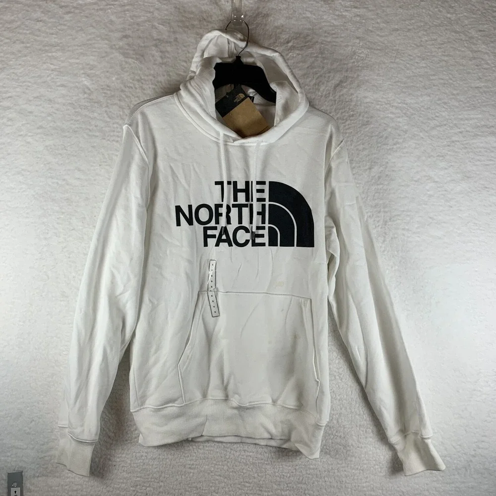 The North Face Hoodie Men Small Gray Cotton Drawstring Long Sleeve Pullover 6756