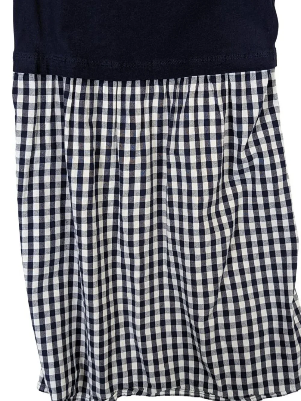 Old Navy Dress Girls size L 10 12 Blue Nautical Pullover Gingham Check Sailor