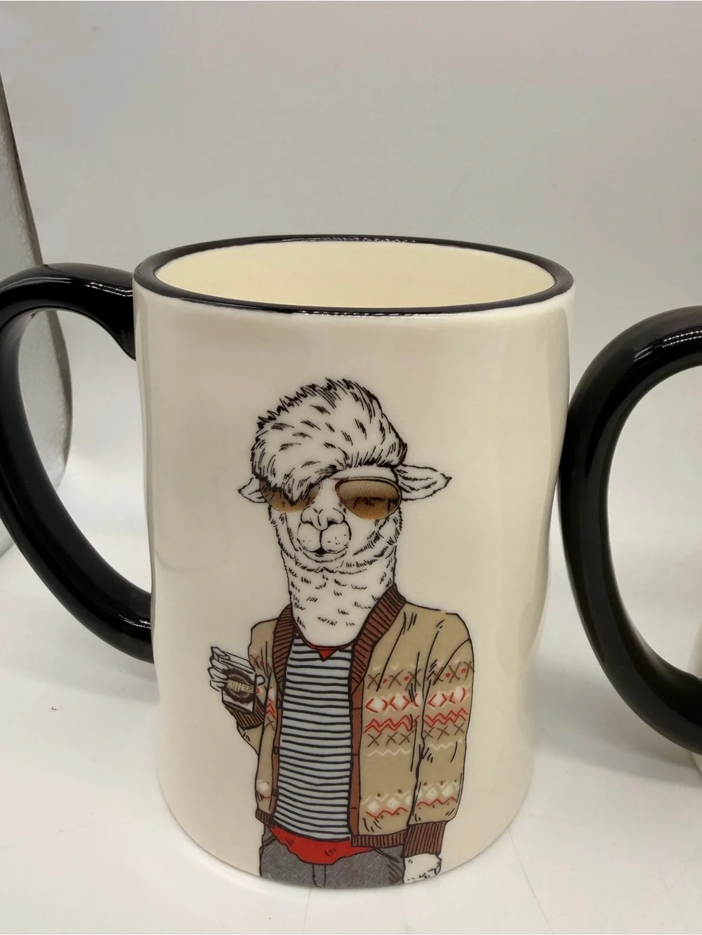 SIGNATURE HOUSEWARES Animal Hipster MUGS Cups 17.5 Oz Stoneware-Set of 3