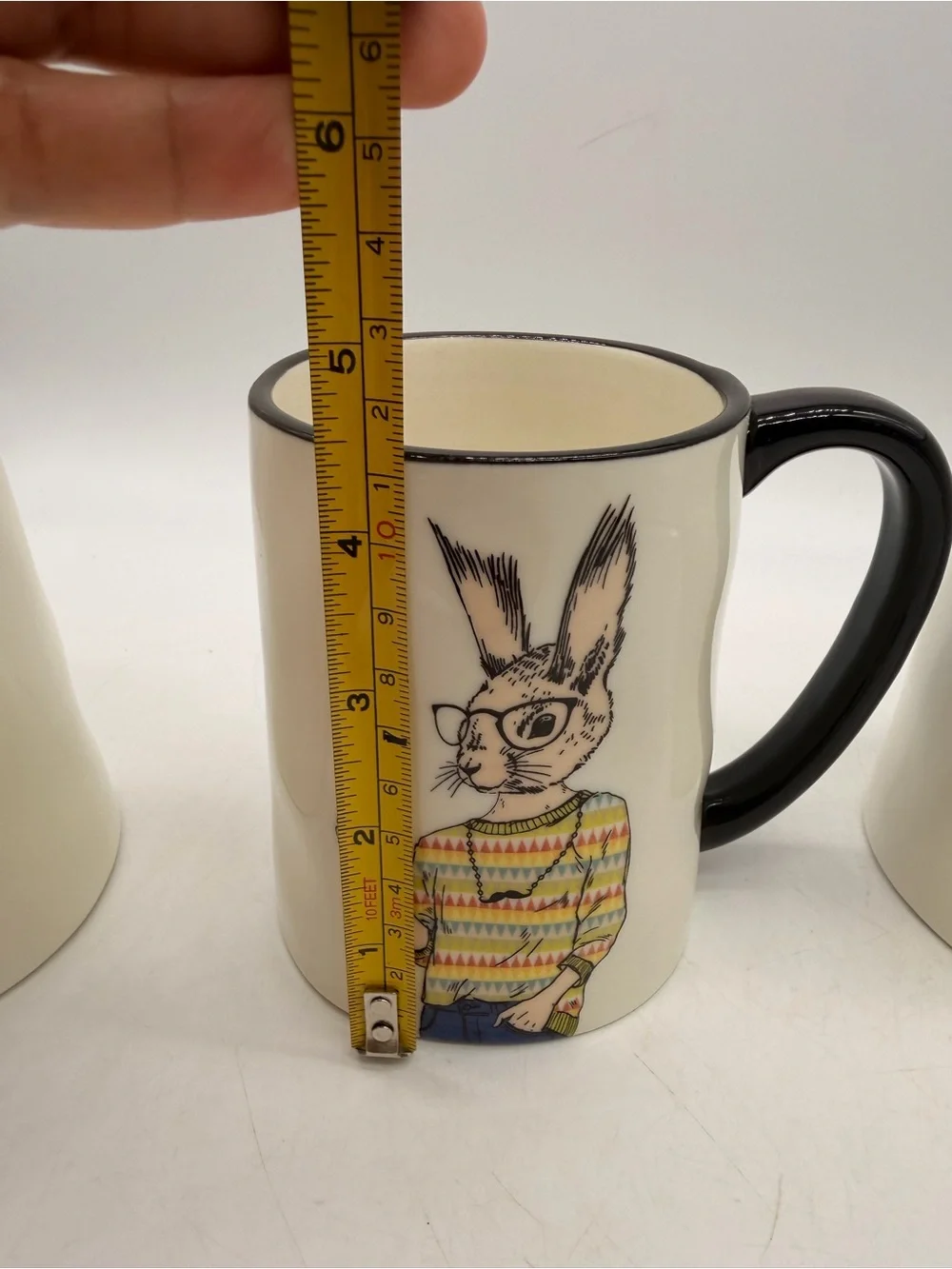 SIGNATURE HOUSEWARES Animal Hipster MUGS Cups 17.5 Oz Stoneware-Set of 3