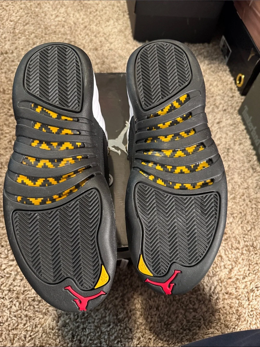 Jordan White Black Low-Top Sneakers with Gold Accents