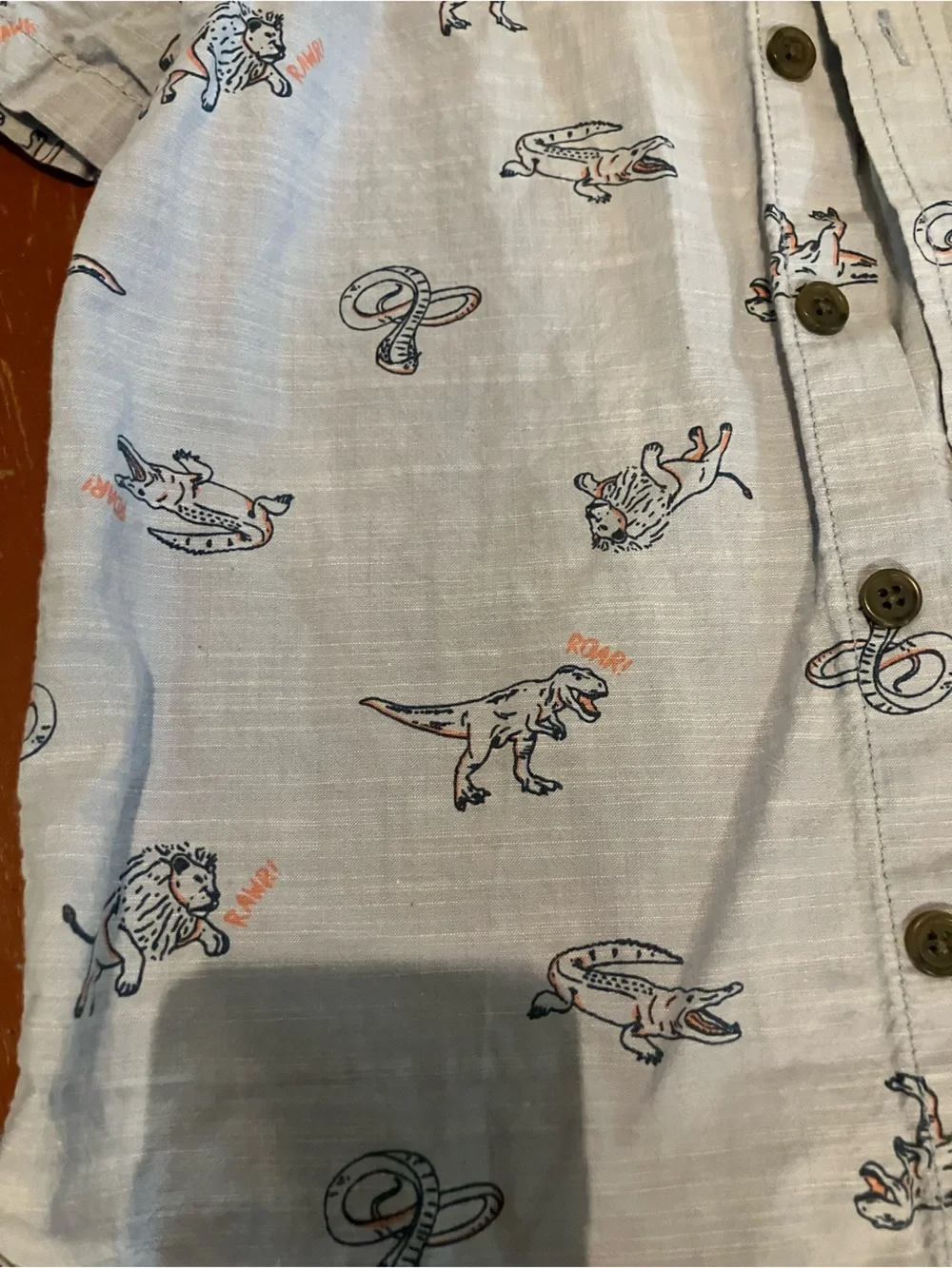 Old Navy Light Blue Boys' Short-Sleeve Printed Button Shirt