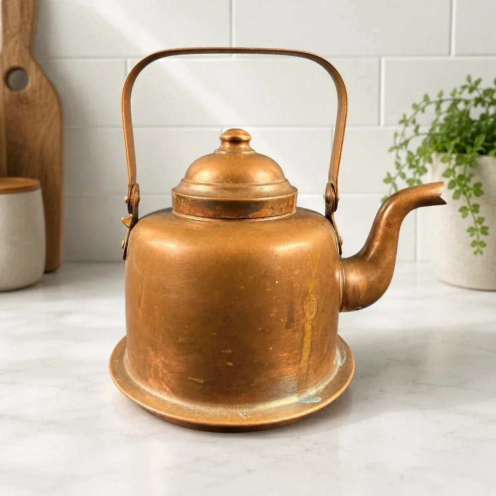 Vintage OPA Helsinki Finland Copper Teakettle 1L Made Finland