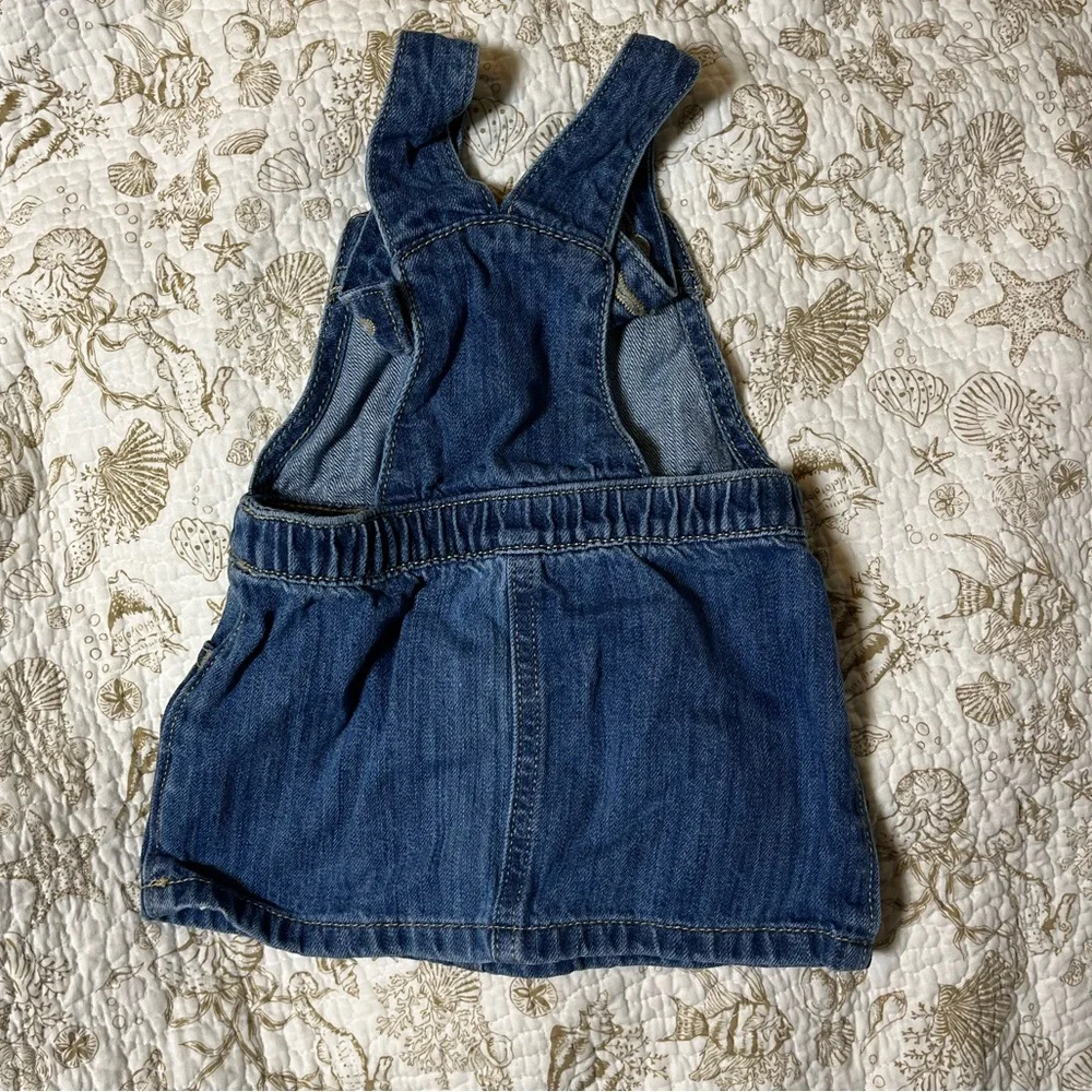 Old Navy Baby Girl 6-12M Denim Jean Adjust Overall Spring Summer Fall Dress City