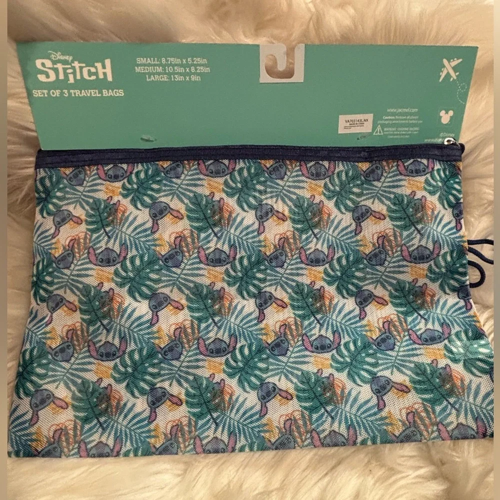 Disney's Stitch Hawaiian Print 3-pc. Travel Pouch Set*