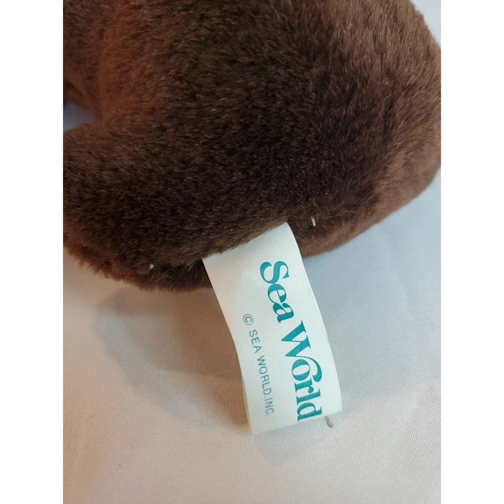 Vintage 1980s Sea World Walrus Plush Brown White‎ Stuffed Animal 11