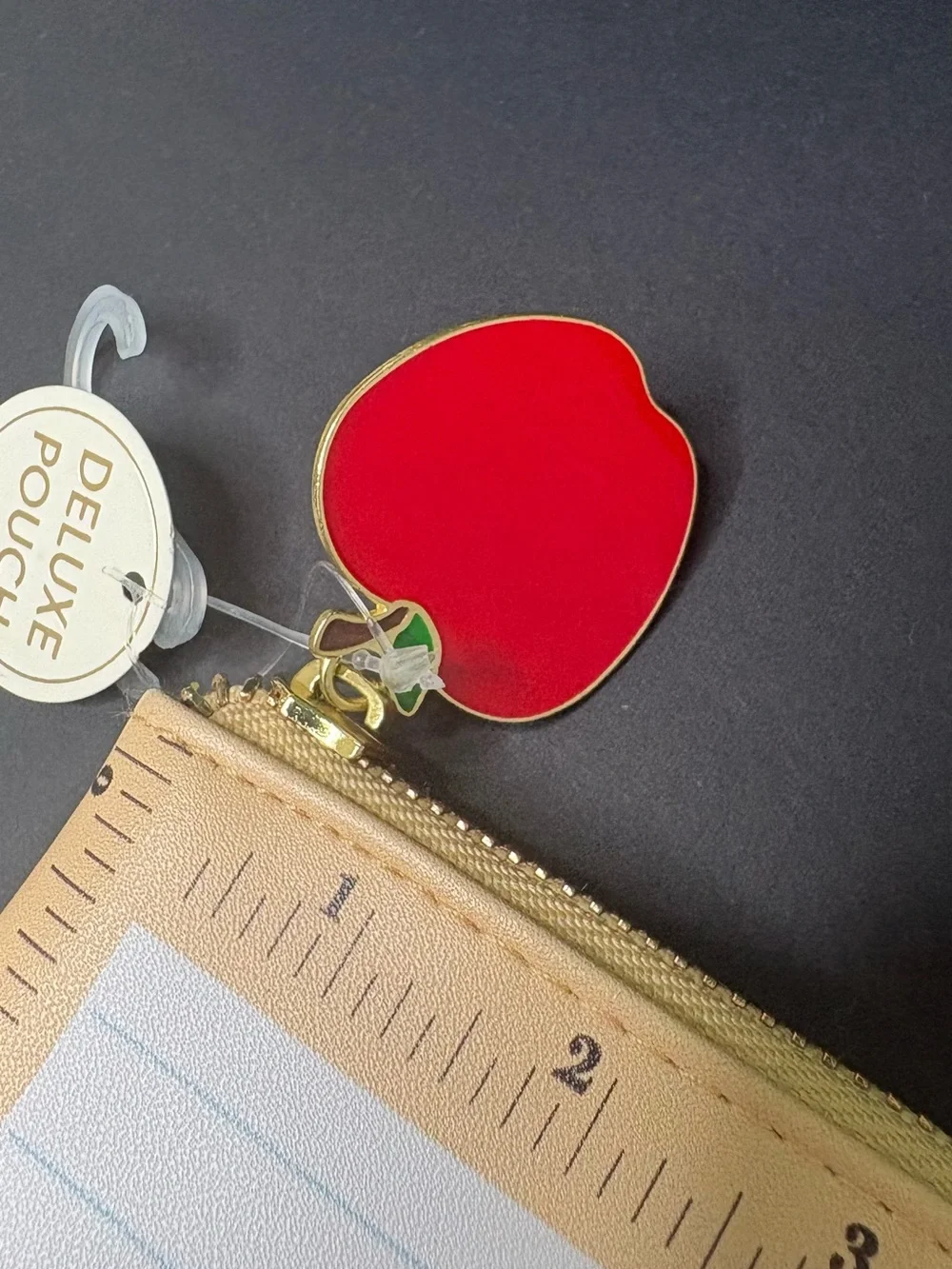Luxe Red Apple & Gold Accent 'Teaching Future Leaders' Cosmetic/Pencil Pouch