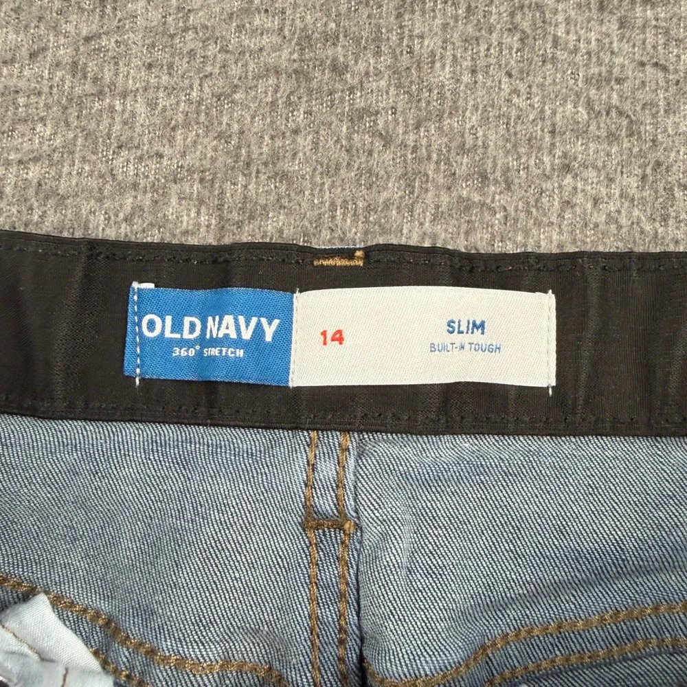 Old Navy Denim Shorts Boy's Size 14 Blue 360 Stretch Slim Built-In Tough