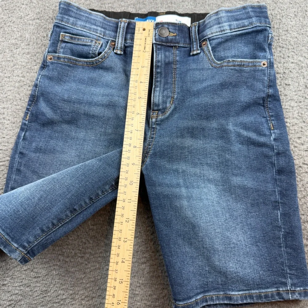 Old Navy Denim Shorts Boy's Size 14 Blue 360 Stretch Slim Built-In Tough
