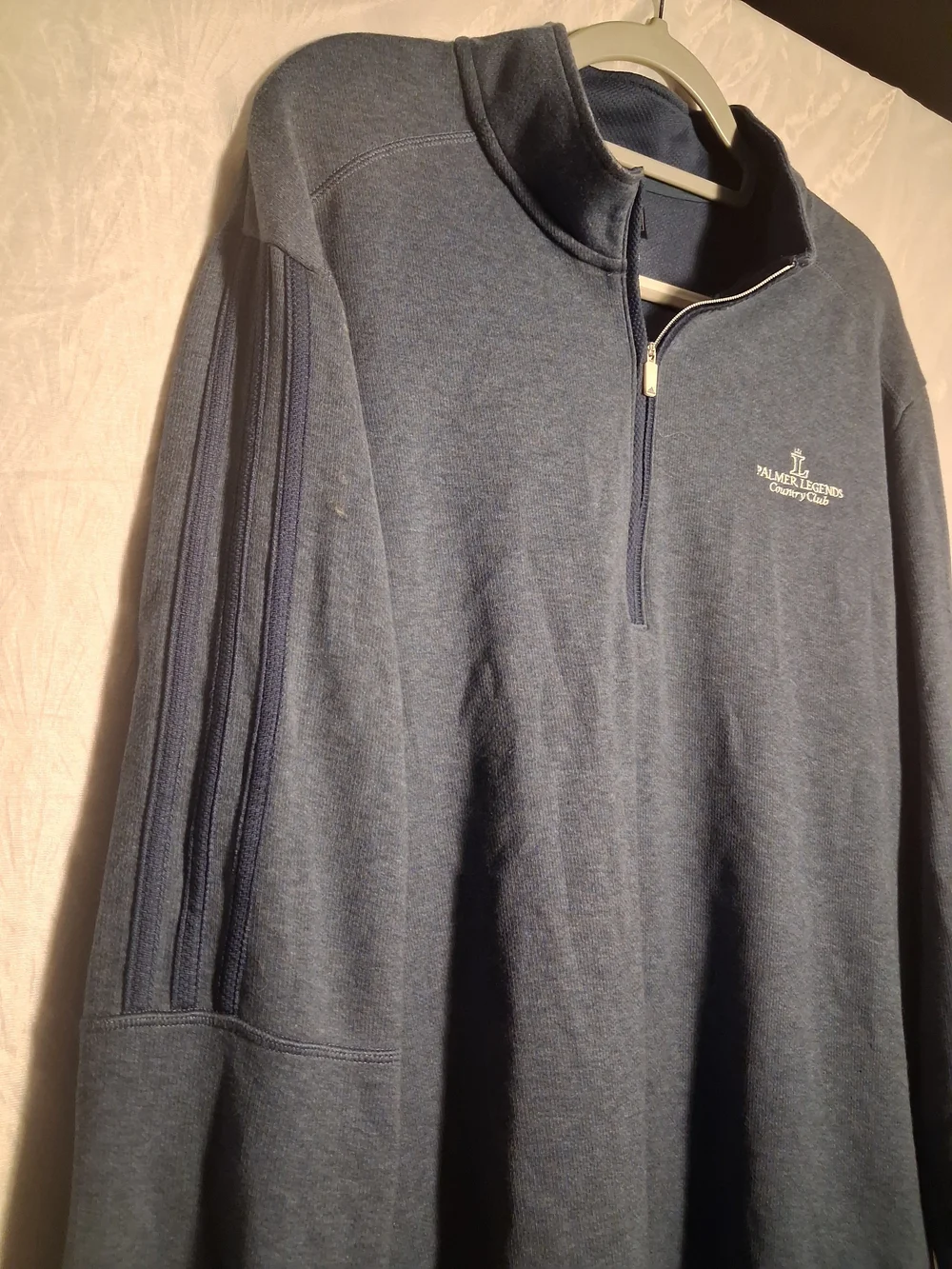 Adidas Palmer Legends Quarter-Zip Pullover - Heather Blue Mens 2XL