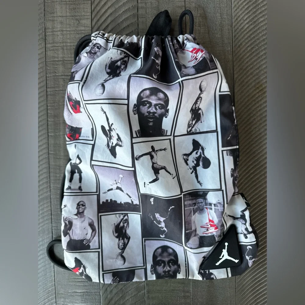 Jordan Jumpman Classics Daypack Black & White Graphic Drawstring Bag
