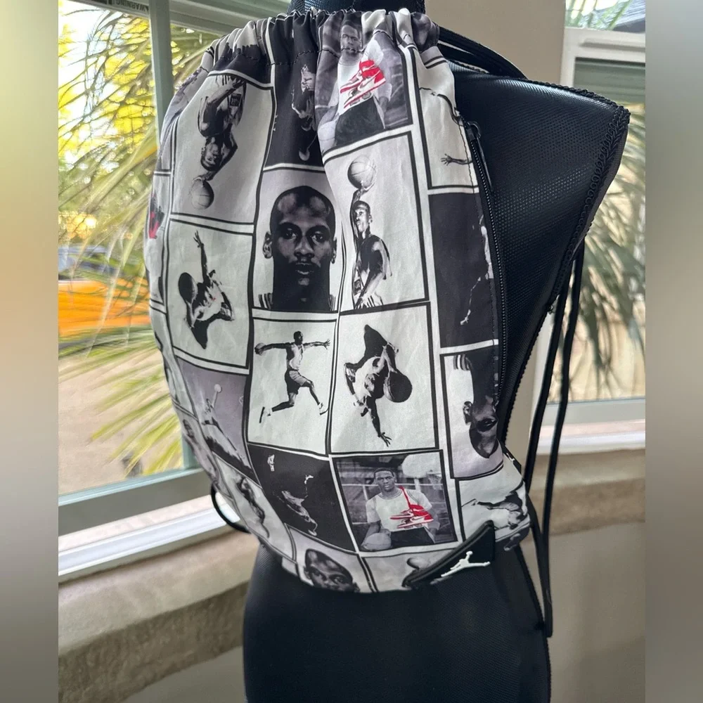 Jordan Jumpman Classics Daypack Black & White Graphic Drawstring Bag