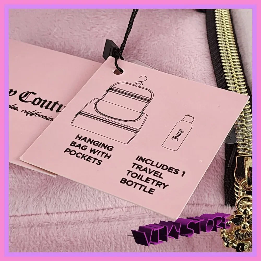 💕 NWT Juicy Couture Pink Velvet Train Case Front & Top Zippers #7199 💕