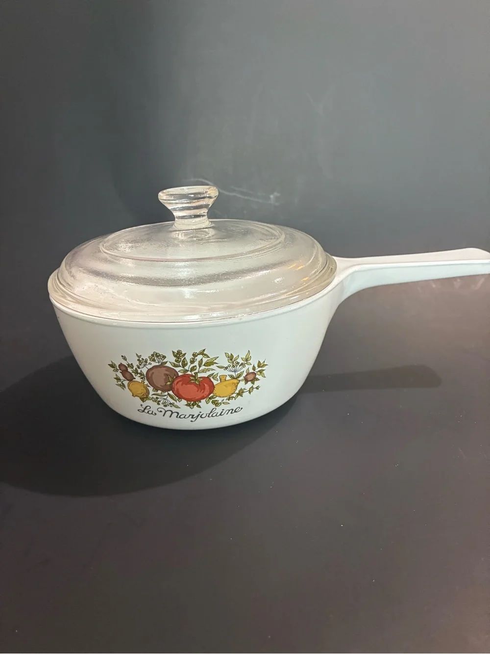 Vintage Corningware Spice of Life Saucepan with Design and Glass Lid
