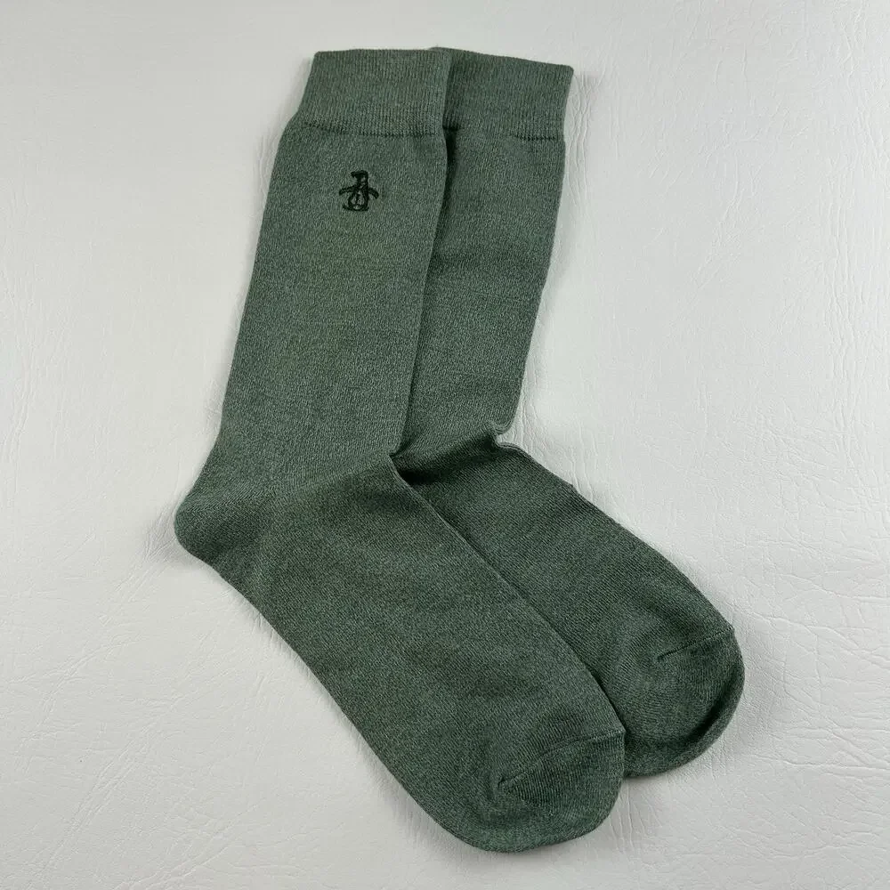 Original Penguin Men’s Sage Green Crew Dress Socks 1 Pair