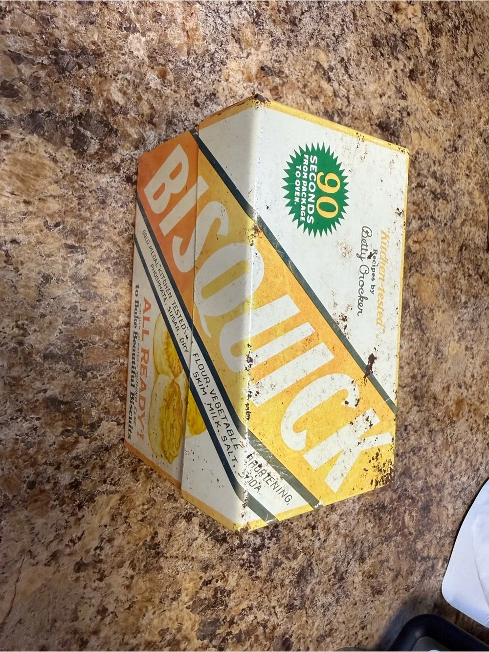Vintage Bisquick Recipe BoxBox - Orange & Cream Packaging