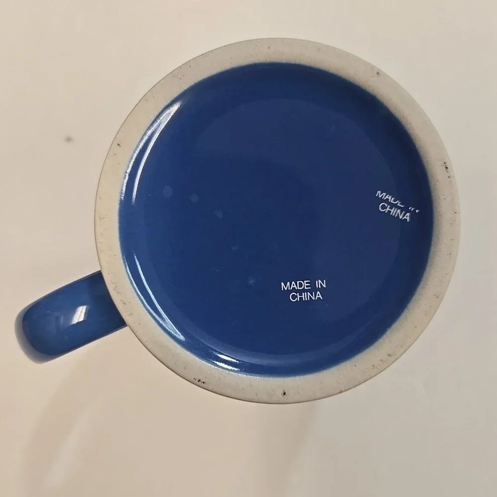 Vintage Boy Scout Mug Tomahawk Scout Master 1993 '93 Camp Blue Wrap Around BSA