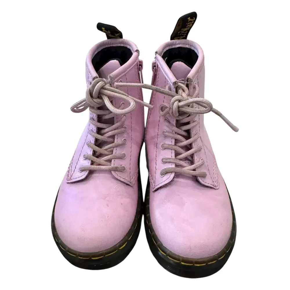 Dr. Martens Zavala Pink Lace Up Boots Kids US 9 EU 26