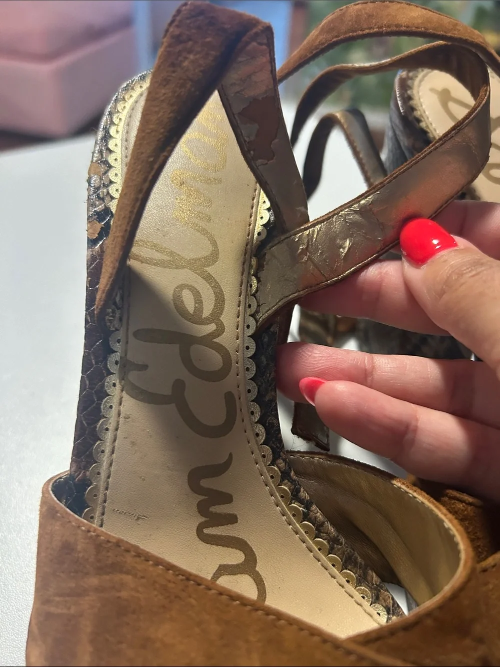 Sam Edelman chunky snakeskin