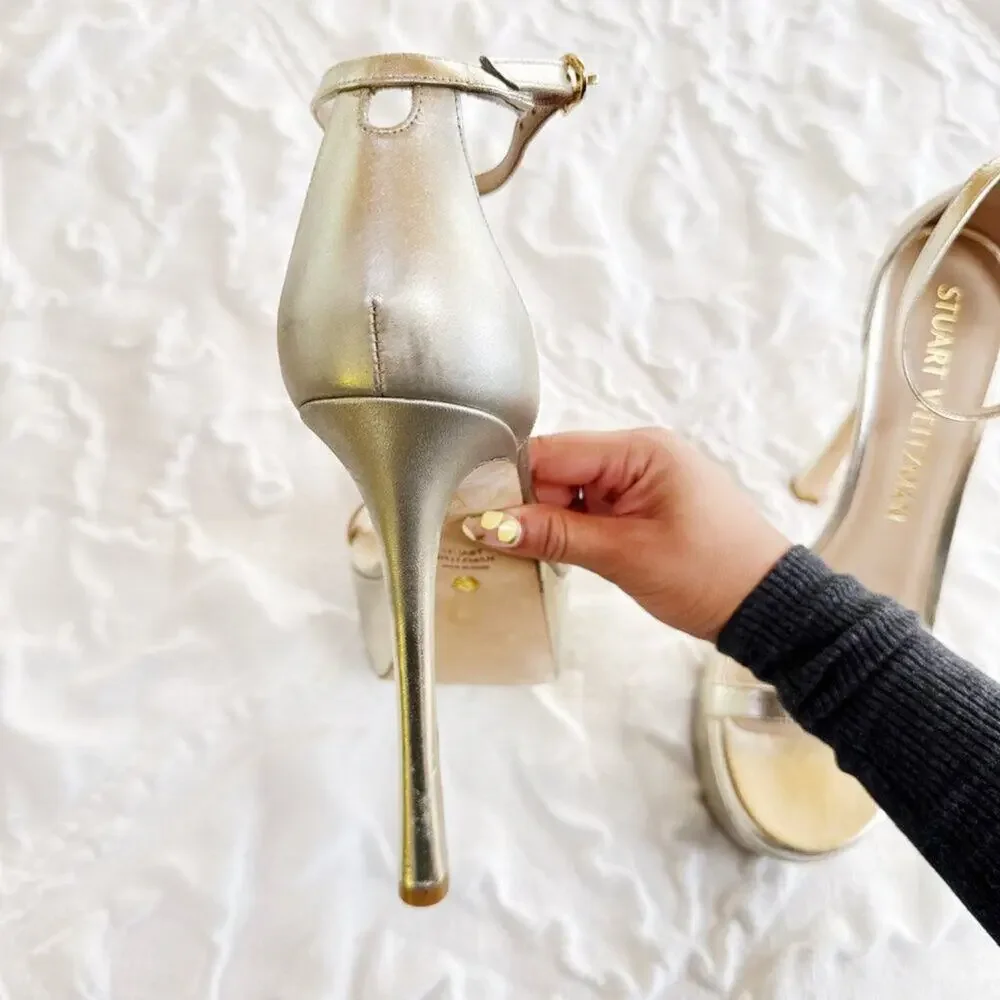 Stuart Weitzman Nudistcurve Hollywood Sandal Size 11