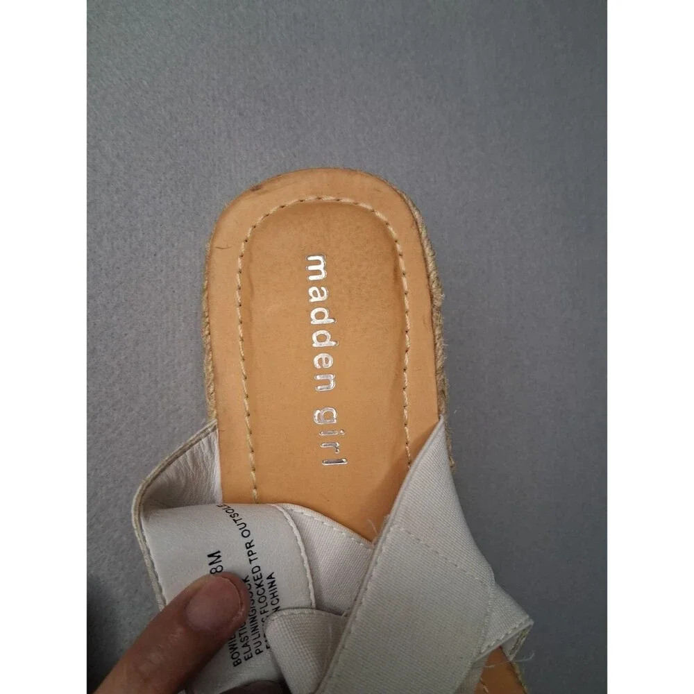 Madden Girl Bowie White Platform Espadrille Sandals Women's Sz 8 Boho Summer