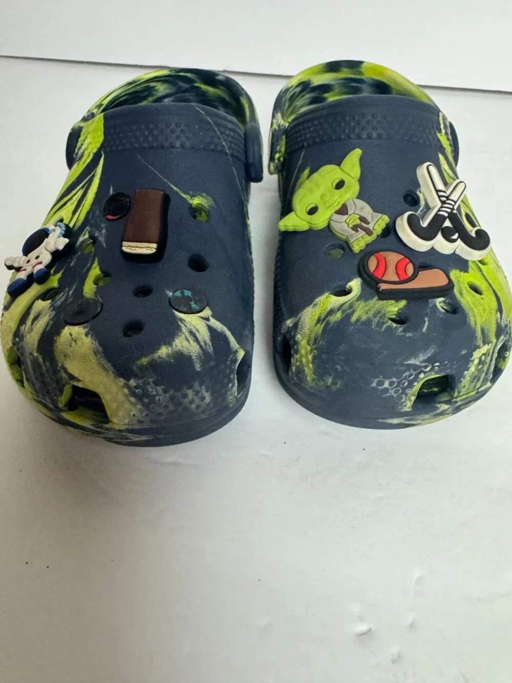 CROCS  Marble Blue Green Clog  Sandals Boy Size C 10