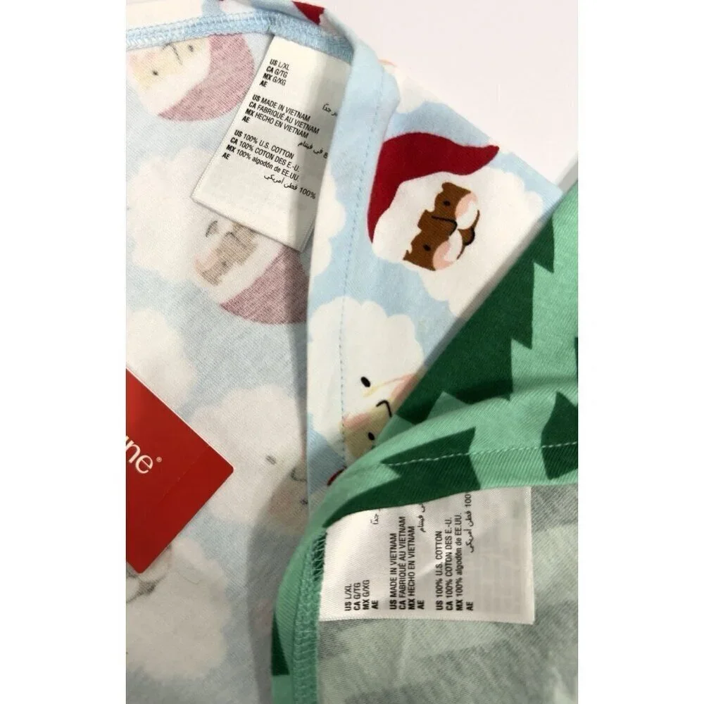Holiday Lane Pet Bandana 2-Pack Christmas Santa & Trees Cotton L/XL