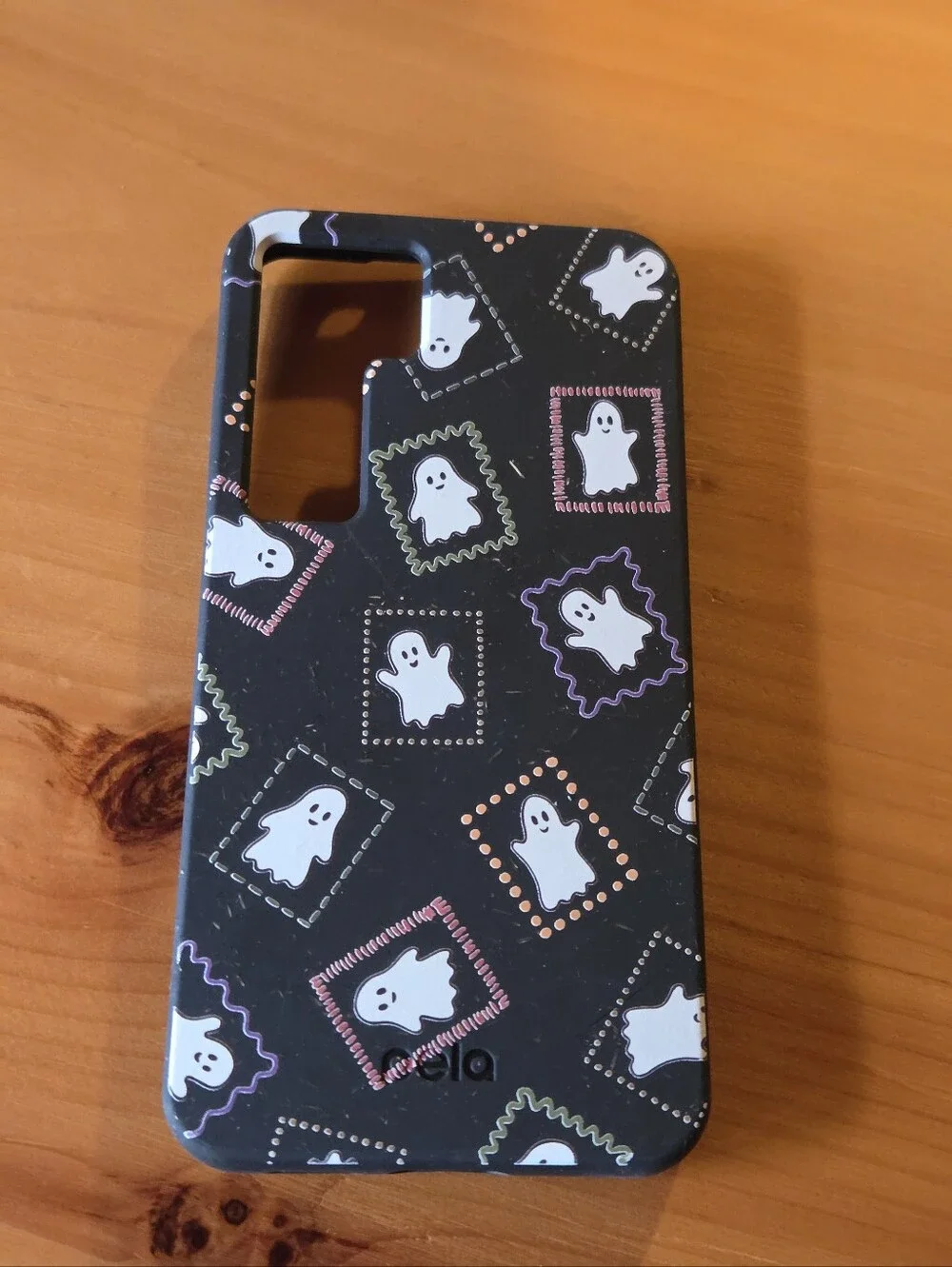Pela Case Black Ghost Stamps Samsung Galaxy S25 Case