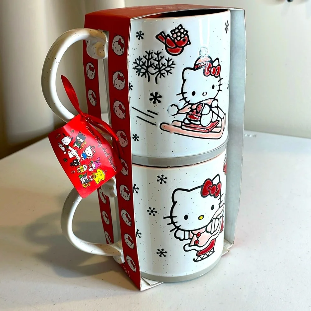 🎆 HELLO KITTY! Large coffee mugs set