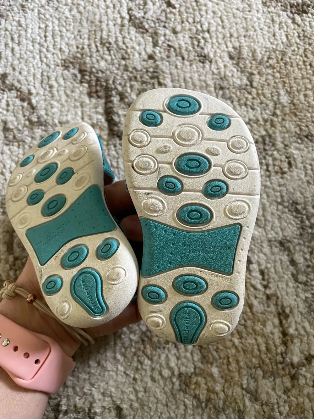 Stride Rite Shimmery Teal Buckle Sandals for Toddlers