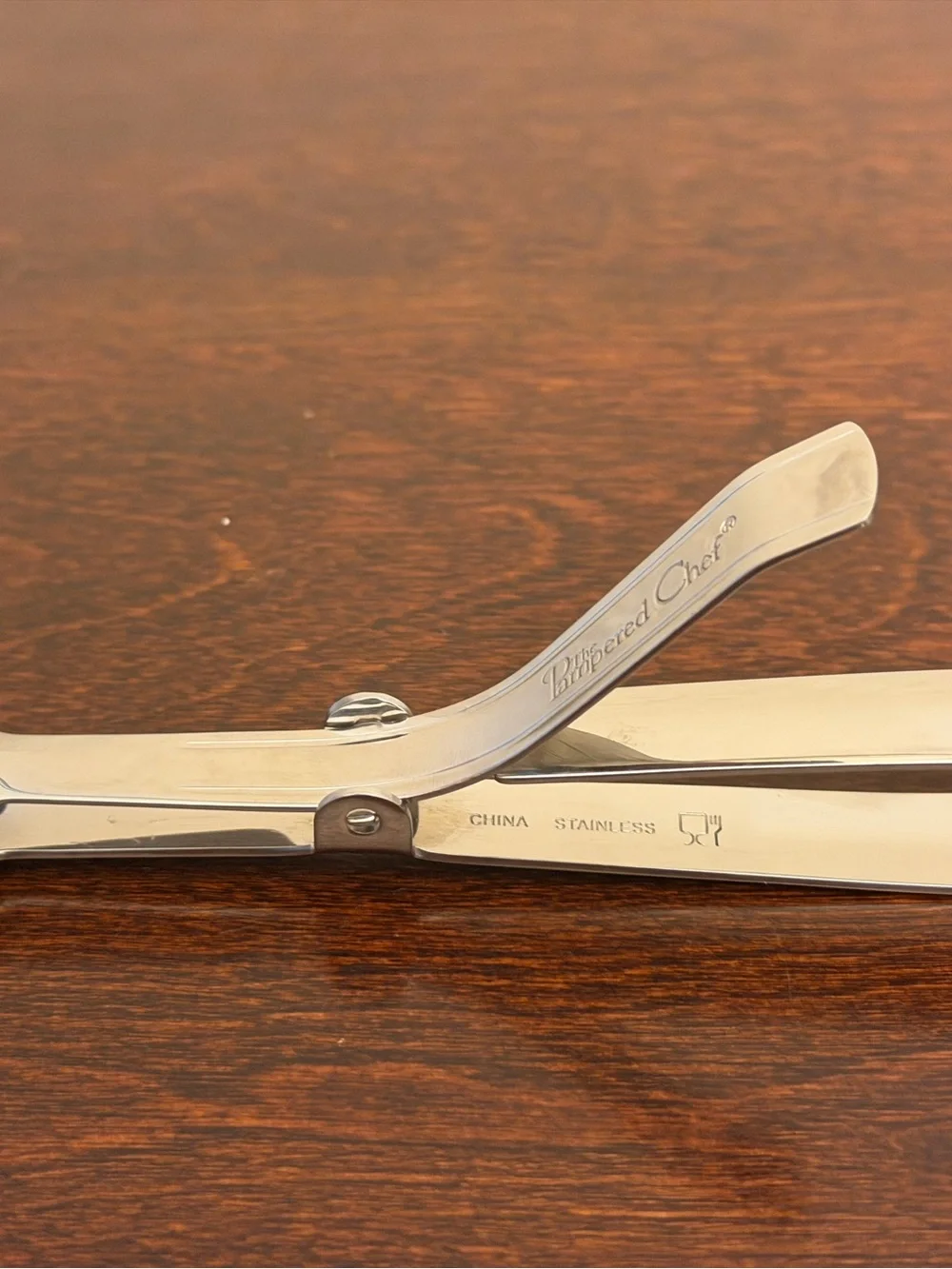 Vtg Pampered Chef Buffet Serving Tongs #2560 Small Double Spoon Retired 6.25”