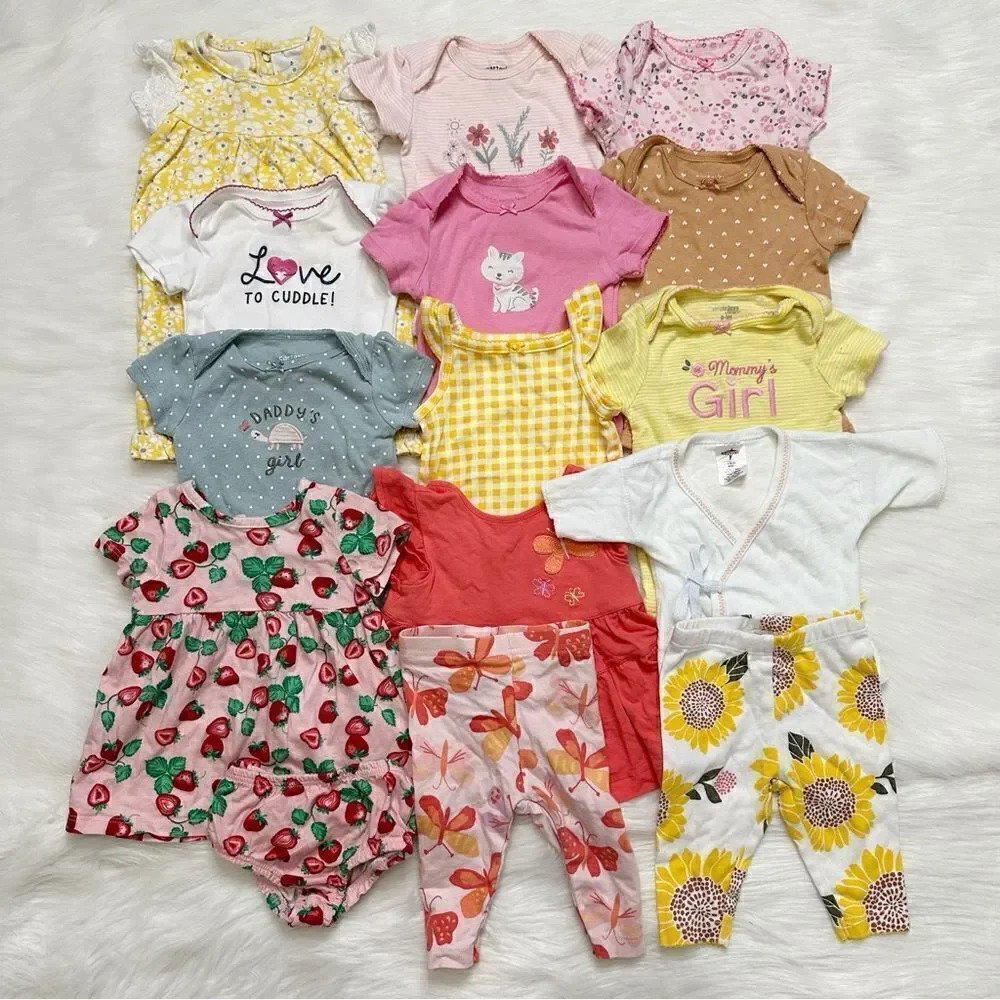 0-3 Months Baby Girl Summer Clothes LOT